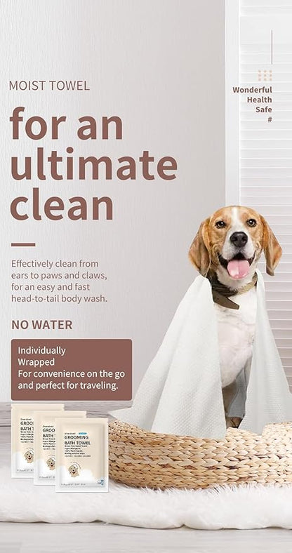 Toner Depot XL Pet Grooming Bath Wipes, Huge Rinse-Free Towels for Cleaning and Deodorizing Plant-Based Hypoallergenic Wipes for Dogs and Cats, 3 Pack (XXL 24x48)