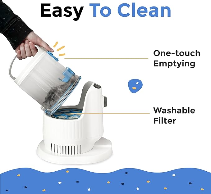 Pet Grooming Vacuum Kit, Dog & Cat Hair Clipper with 13000PA Suction - 3 Adjustable Suction Levels, 5 Grooming Attachments, 2.8L Large Capacity Dust Bin