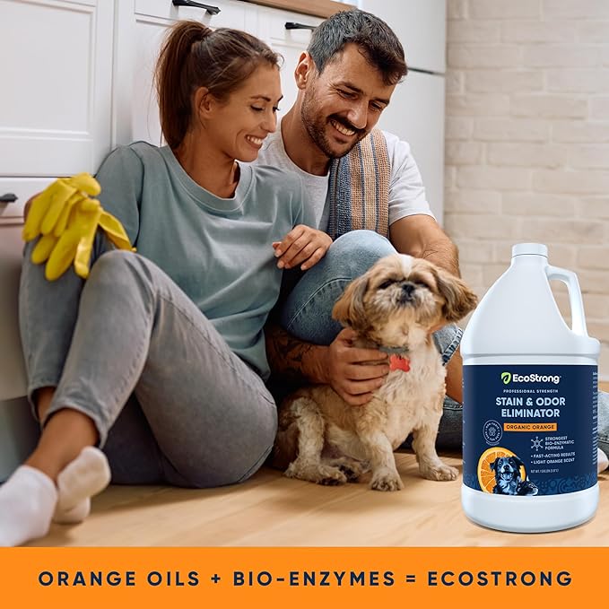 Orange Odor Eliminator | Pet Odor Deodorizer for Strong Odor | Enzyme Stain Cleaner for Cats, Dogs, and Pets | Great for Carpets, Furniture, Dog Kennels, and More (128 Fl Oz)