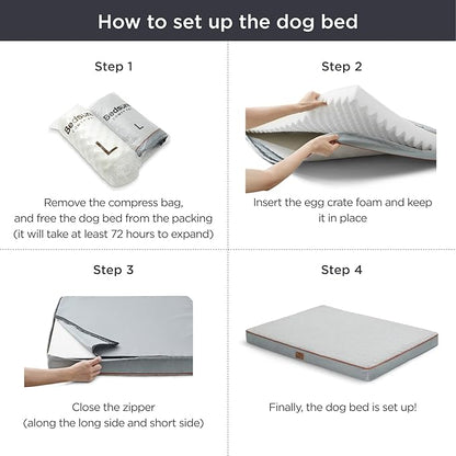 Bedsure Small Dog Bed for Small Dogs - Orthopedic Dog Beds with Removable Washable Cover, Egg Crate Foam Pet Bed Mat, Suitable for Dogs Up to 20 lbs, Oxford Fabric Bottom