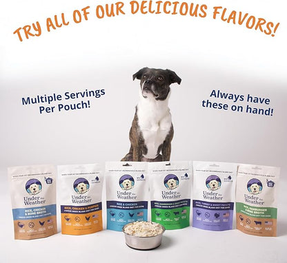 Under the Weather Bland Diet for Dogs | Easy to Digest for Sick Dogs |Always Be Ready| Contains Electrolytes - Natural Freeze Dried 100% Human Grade Meats| 6 Pack- Rice, Hamburger & Sweet Potato - 6oz