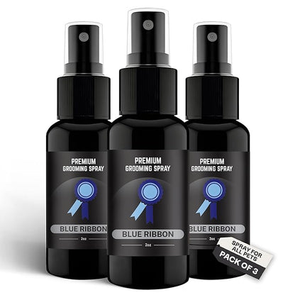605Products Premium Dog Cologne & Odor Eliminator - Long Lasting Puppy Perfume, Deodorant & Essential Oils Grooming Spray, 2oz Blue Ribbon (3-Pack)