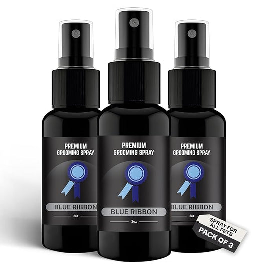 605Products Premium Dog Cologne & Odor Eliminator - Long Lasting Puppy Perfume, Deodorant & Essential Oils Grooming Spray, 2oz Blue Ribbon (3-Pack)