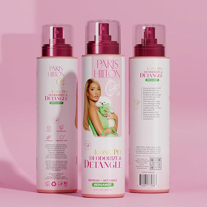 Paris Hilton Dog Perfume, Deodorizer & Detangler | Odor Neutralizing with Fresh Citrus-Infused Bergamot Scent - Sulfate-Free, Vegan, Hypoallergenic for All Pet Breeds 10oz/295ml