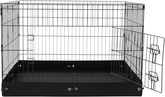 VEVOR Dog Playpen, 4 Pcs 24 x 36 in Panels Foldable Metal Pet Exercise Pen, Dog Fence Indoor and Outdoor Pen with Door and 600D Oxford Fabric Bottom Pad, for Dogs, Cats and Other Small Animals