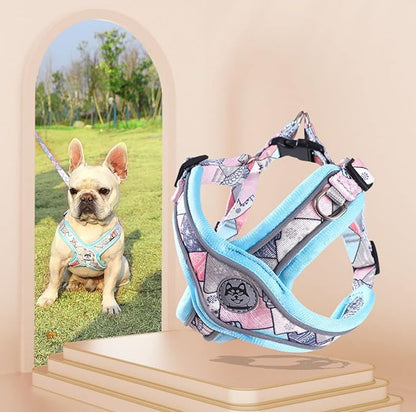 PT-010 Pet Dog Puppy No-Pull Harness Walking Training Harness with Leash Reflective Vest (Blue, X-Small)