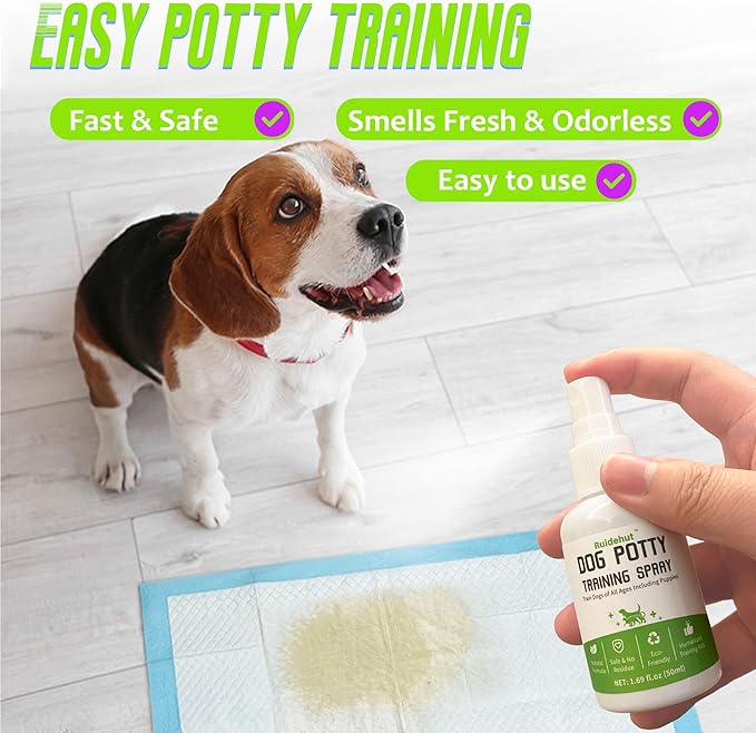 Dog Potty Training Spray & Dog Deodorant Spray, Assisted Puppy Potty Training，Eliminate Dog Urine Odor, 1.69 Fl Oz Spray Set (1.69 Fl Oz Spray Set)