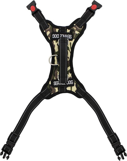 MonMed Service Dog Harness for Large Breeds - Camo Print Service Animal Vest Pet Harness for 25 to 30 Inch Chest