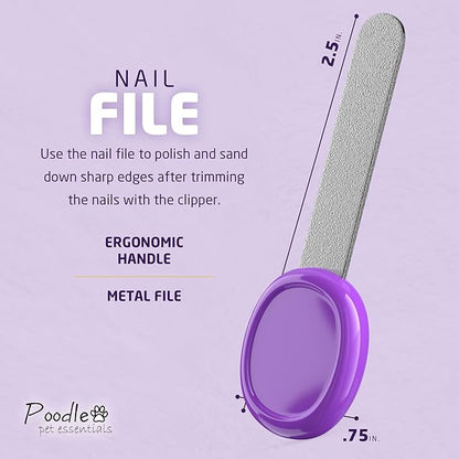 POODLIE Pet Nail Clippers - 2 Pc Nail Trimmers for Dogs & Cats - Professional Grooming Clippers - Dog Grooming Kit