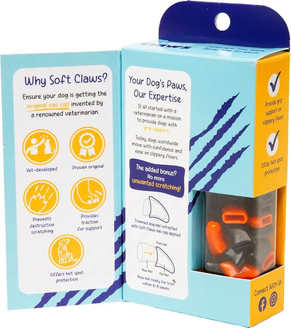 Soft Claws Canine Pet Halloween Colors Nail Cap Kit, XX-Large, 40-Pack, Black and Orange