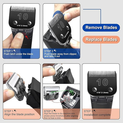 30 Blades Dog Grooming Blades Compatible with Andis/Oster A5/Wahl KM-10 Series Dog Clippers,Detachable Dog Clipper Replacement Blades,Black,(30#/2PCS)