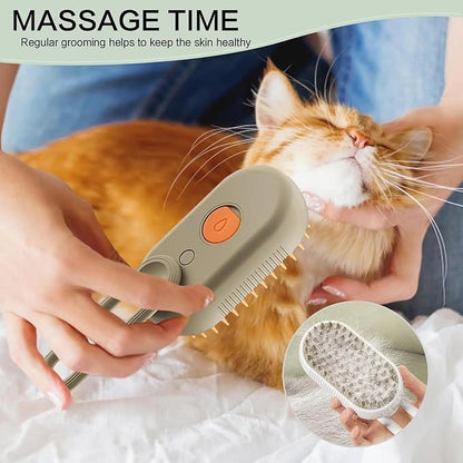 Pet Grooming Steam Brush for Dogs and Cats, Rechargeable, Soft and Comfortable, Suitable for Long/Short Hair (Rose Gold)