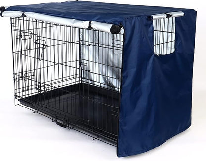 kefit Dog Crate Cover 42 inch, Kennel Cover for Dog Cage, Navy Blue