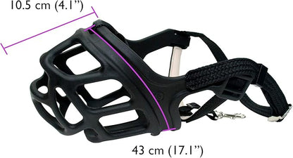 ZEUS Alpha TPR Muzzle for XX-Large Dogs, Comfort Fit Design Prevents Biting, Barking and Chewing, Black