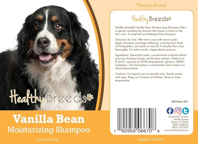 Healthy Breeds Bernese Mountain Dog Vanilla Bean Moisturizing Shampoo 8 oz
