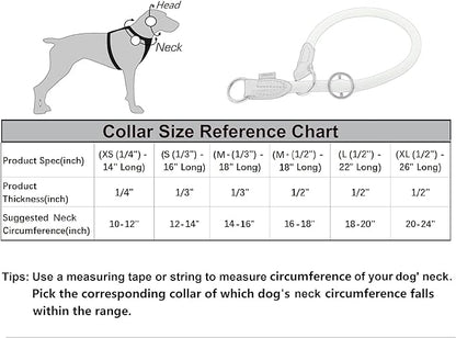 Braided Rope Collar, Pro Training Dog Collar, No Pull Round Martingale Collar, Slip Collar with Slidable Stop Ring - Ideal for Large Dogs (XL(1/2") - 26" Long, Purple)