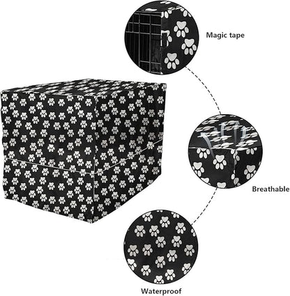 Dog Crate Cover for Wire Crates, Fits Most 42" inch Dog Crates. Easy to Put On, Take Off, and Adjust - Cover only - Black -42 Inch