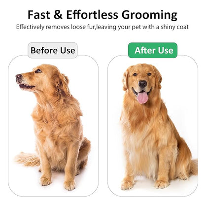 Dog & Cat Hair Brush,Self Cleaning Slicker Brush for Long Short Hair,Shedding & Grooming Pet Brush with Soft Bristle and Release Button,Orange