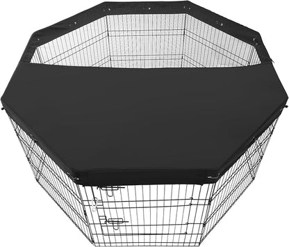 VEVOR Dog Playpen, 8 Pcs 30"H x 24"W Panels Foldable Metal Pet Exercise Pen, Dog Fence Indoor and Outdoor Pen with Door, 600D Oxford Fabric Top Cover, Pet Playpen for Dogs, Cats, Other Small Animals