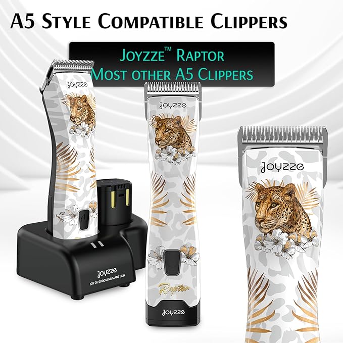 Raptor/Falcon Series A Wide Blade - Professional Grade Dog Clipper Grooming Blades, Detachable, Replacement - Stainless Steel, Coated Ceramic, (A Series #7FW)
