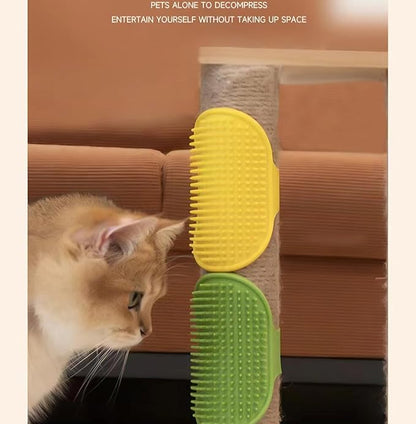 Silicone Pet Brush Pet Massage Bath - Flexible Rubber Dog Shower Brush with Adjustable Strap - Soothing Massage Bristles Produce more Lather, Reduce Bath Time, Remove More Dirt & Loose (Green)