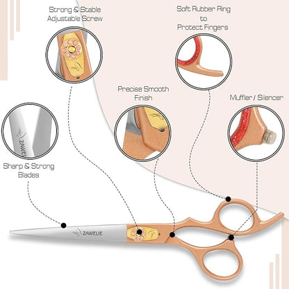 Straight Dog Grooming Scissor- 7.5” Scissor for dogs,Japanese Stainless Steel Ergonomic Pet Grooming Scissor, Heavy Duty Sharp and Comfortable Grooming Scissor for Dogs,Cats and Other Animals