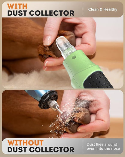 YABIFE 7-Speed Dog Nail Trimmers, Professional Dog Nail Grinder with Light - Heavy Duty Pet Nail Grinder for Dogs/Cats/Birds/Small Animals - Whisper Quiet, Single Hand Operation