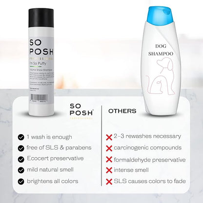 So Posh I’m So Puffy Dog Shampoo - with Keratin & Vitamins, Perfect for Poodles & Bichons, Extreme Volume for Show Days, Sulfate & Paraben Free, 1:8 Concentrate. 8.4 Oz