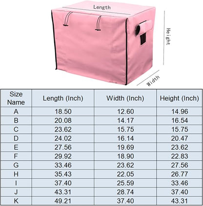 Dog Crate Cover Waterpoof Pink Pet Kennel Covers for Puppy Cat Indoor Outdoor Fit for 1 Door Wire Crate, 35.43x22.05x26.77 Inch