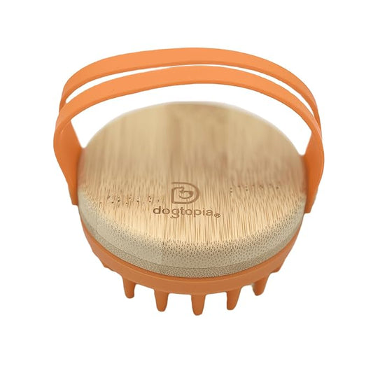 Dog Bath Brush | Dog Shampoo Brush | Dog Scrubber for Bath | Dog Washing Brush with Handle | Pets Deshedding & Massaging for Long & Short Haired Dogs and Cats