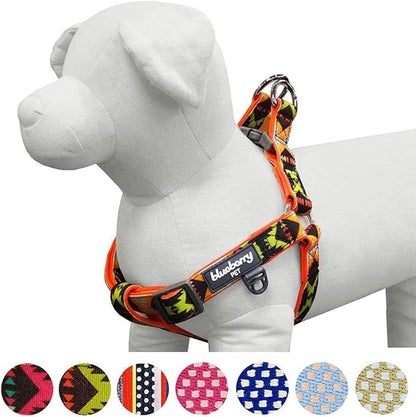 Blueberry Pet 2 Colors Soft & Comfy Step-in Southwestern Vintage Tribal Print Padded Dog Harness, Chest Girth 15.5" - 19.5", Extravagant Orange, XS/S, Adjustable Harnesses for Dogs