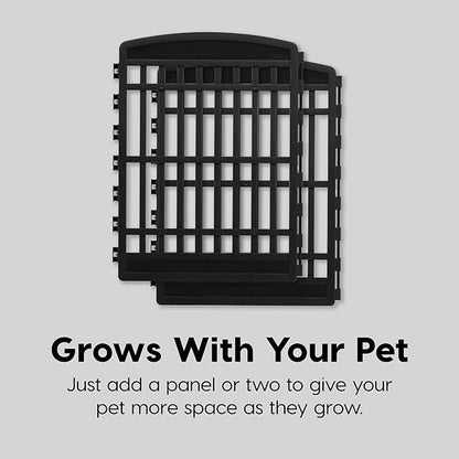 IRIS USA 34" 2-Panel Add-On Panels, Pet Dog Puppy Playpen, Foldable, Customizable, Black
