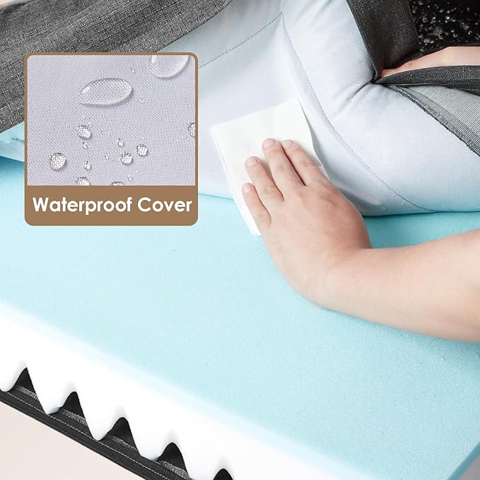 EHEYCIGA Orthopedic Dog Bed for Medium Dogs, Waterproof Memory Foam Medium Dog Beds with Sides, Non-Slip Bottom and Egg-Crate Foam Medium Dog Couch Bed with Washable Removable Cover, Dark Grey