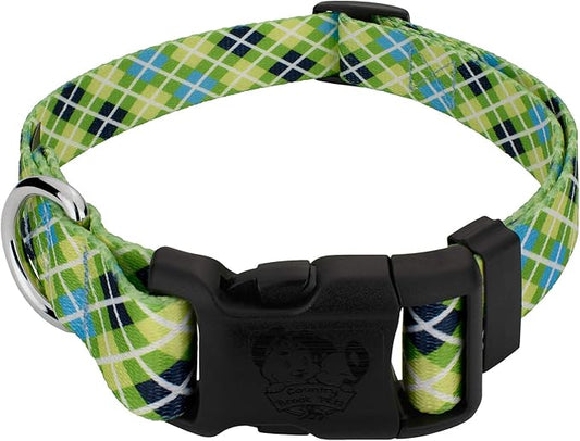 Country Brook Petz - Deluxe Margarita Argyle Dog Collar - Made in The U.S.A. - Plaid and Argyle Collection Featuring Charming Designs (1 Inch, Extra Large)