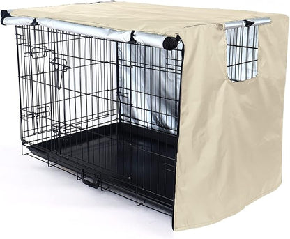 kefit Dog Crate Cover 48 inch, Kennel Cover for Dog Cage, Beige