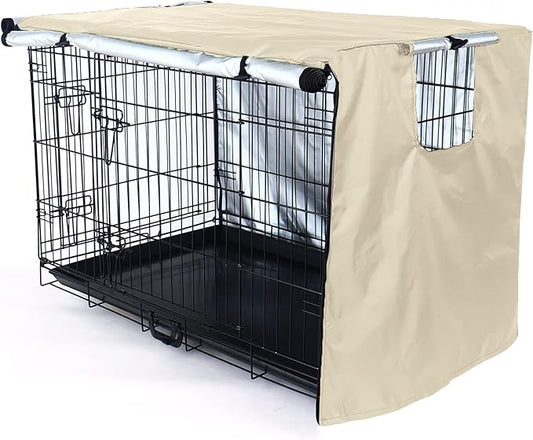 kefit Dog Crate Cover 42 inch, Kennel Cover for Dog Cage, Beige