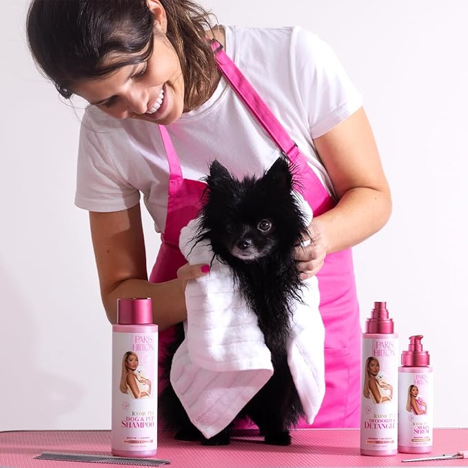 Paris Hilton Dog Deodorizer & Detangler | Odor Neutralizing with Light Sweet Pea & Vanilla Scent for Fresh Grooming & Detangling - Sulfate-Free, Vegan, Hypoallergenic for All Pet Breeds 10oz/295ml