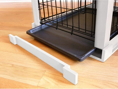 zoovilla White Dog Cage with Crate Cover, Dog Kennel Medium