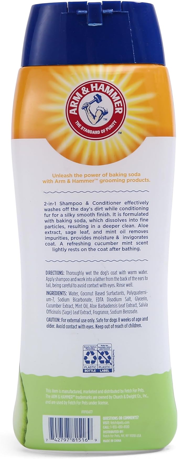 Arm & Hammer for Pets 2-in-1 Shampoo & Conditioner for Dogs | Dog Shampoo & Conditioner in One | Cucumber Mint, 20 Ounces - 6 Pack Dog Shampoo and Conditioner for All Dogs
