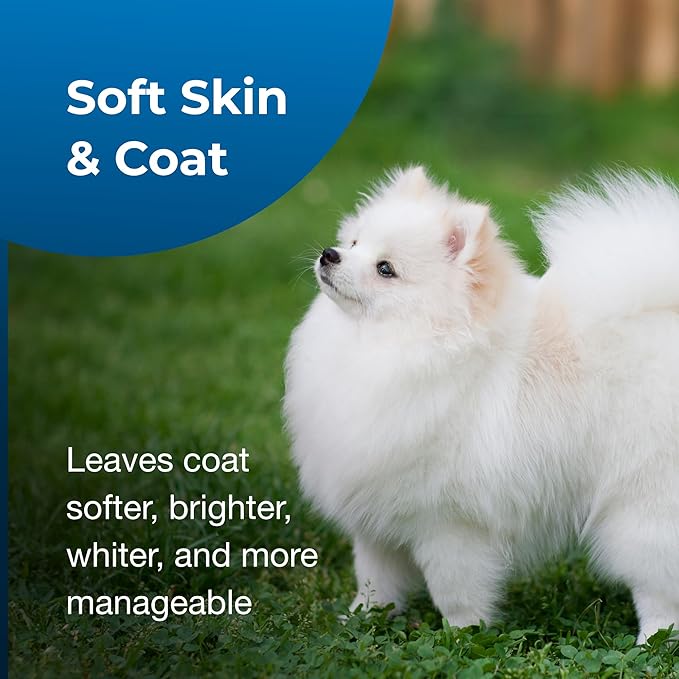 PetAg Fresh ’n Clean Whitening Snowy-Coat Shampoo, Vanilla Scent - 18 oz - Bleach-Free Formula to Correct Yellow Discoloration - Strengthens & Moisturizes Coats - Soap Free