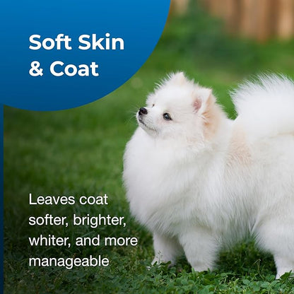 PetAg Fresh ’n Clean Whitening Snowy-Coat Shampoo, Vanilla Scent (15:1 Concentrate) - 1 Gallon - Bleach-Free Formula to Correct Yellow Discoloration - Strengthens & Moisturizes Coats - Soap Free