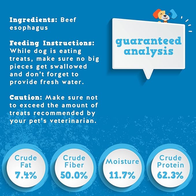 Jack&Pup 12" Beef Trachea for Dogs | All Natural Single Ingredient Dog Treat Dog Trachea Chews | Savory and Fun Treat for Dogs (3 Pack)