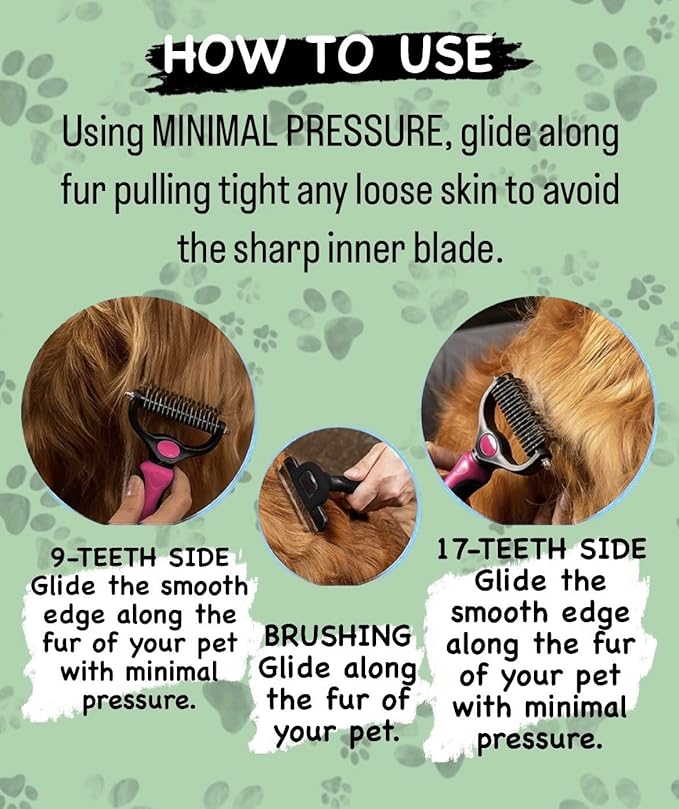 pet grooming brush (pink)