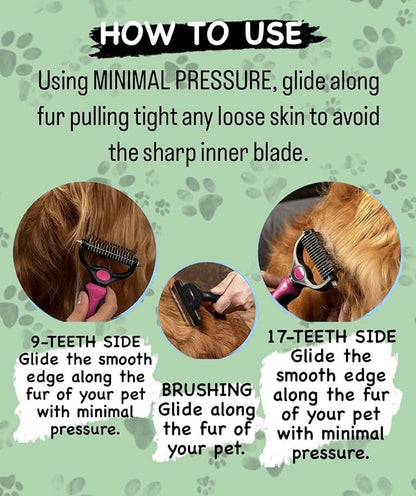 pet grooming brush (pink)