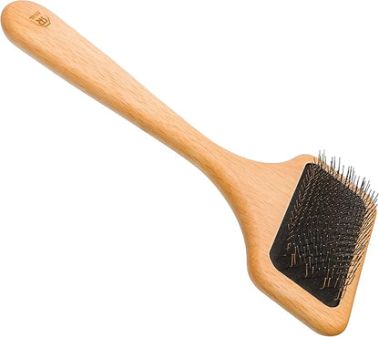 Redecker Fur Brush, Sheepskin and Fur Wire Slicker Brush, Daily Grooming for Rugs, Garments, Dogs and Cats, Made in Germany