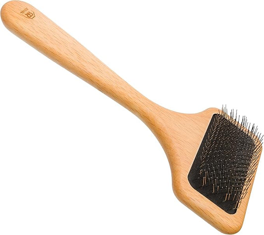 Redecker Fur Brush, Sheepskin and Fur Wire Slicker Brush, Daily Grooming for Rugs, Garments, Dogs and Cats, Made in Germany
