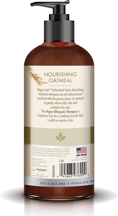 Four Paws Magic Coat Professional Series Nourishing Oatmeal Hypo-Allergenic Dog Shampoo, 16 oz.