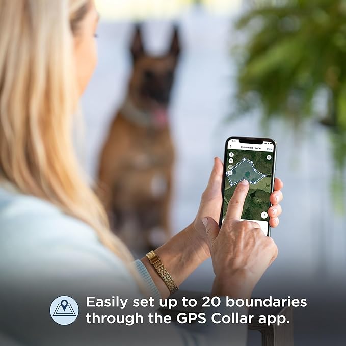 Invisible Fence GPS Dog Fence & Tracking Collar Bundle with Training Flags (White) & Treat Bag (Blue), Wireless GPS Tracker Collar, for Medium & Large Dogs, Waterproof - 1 Year Subscription Included