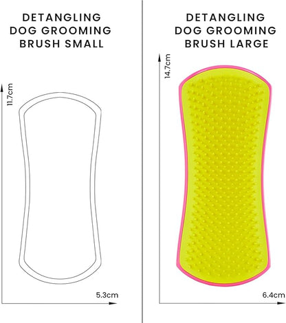 Pet Teezer, Detangling & Dog Grooming Brush, Pink and Yellow