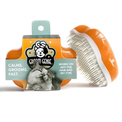 Small 4" Dog Pet Hair Massaging Brush Grooming Tool for Cats Dogs Long or Short Hair Tangerine Orange